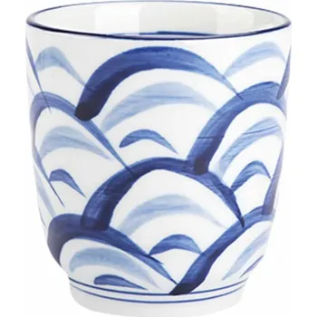 Golden Turtle Japonský keramický šálek Modré vlnky 7 cm