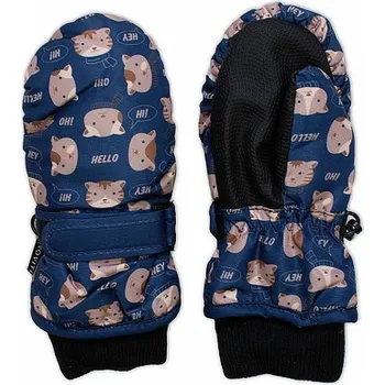 Módní doplněk Dětské zimní, nepromokavé palčáky, Hello, modré 12 cm (2-4 roky)