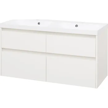 Koupelnový nábytek Mereo Opto, koupelnová skříňka s umyvadlem z litého mramoru 121 cm, bílá