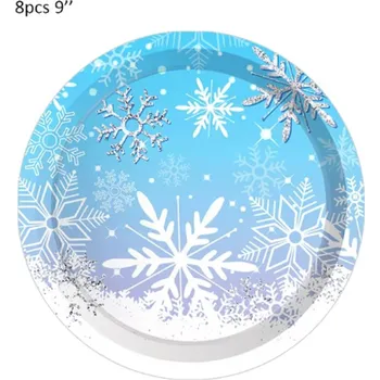 Dětský míč Disney Party dekorace s motivem sněhových vloček Varianta: 8 ks talířky (cca 23 cm)