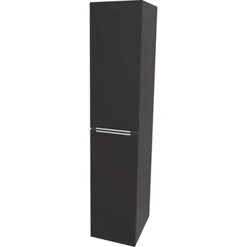 Koupelnový nábytek Mereo Mailo, koupelnová skříňka vysoká 170 cm, chrom madlo, Multidecor, Černá Supermat