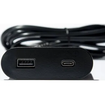 Organizér kabelů ASA 06029P00012 Nabíjecí HUB vestavný VERSAPICK, 2xUSB 5V (typ A), 70x25mm, oválný, plast, černá matná