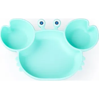 Talíř GiliGums Dětský talíř krab mátový