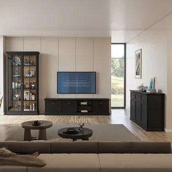 Obývací stěna Obývací stěna LUCCA c | 3 díly | černá