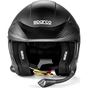 Motodoplněk Karbonová helma Sparco FLUX RJ-i Carbon, s interkomem a homologací FIA černá M