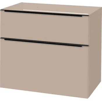 Koupelnový nábytek Mereo Mailo, koupelnová skříňka 81cm, šedý kámen, černé madlo