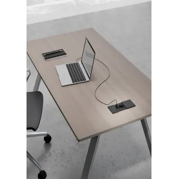 Organizér kabelů ASA 06008E00005 Vestavná zásuvková jednotka VERSAPAD 1x230V, 1xRJ45 CAT6, 1xUSB 5V (nabíječka), černá