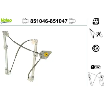 Stahovačka okna Zvedací zařízení oken VALEO 851046