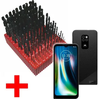 Vrták NÁSTROJE CZ Sada vrtáků 130 dílů MODUL 1,00-13,90x0,1mm ČSN 221121RNHSS Pasivované, plastový stojánek + Mobilní telefon MOTOROLA DEFY - 6,5" IPS 1600 × 720 - SET-SV1121RNHSS-130P-E1