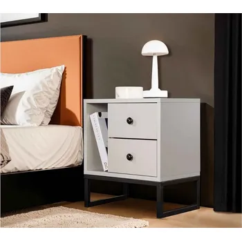 Noční stolek Sofahouse Saranya Noční stolek šedý / černý