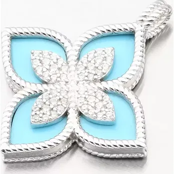 Přívěsek Dámský přívěsek stříbro 925 zirkon modrá květina PKL-3140