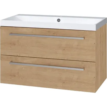 Koupelnový nábytek Mereo Bino koupelnová skříňka s umyvadlem z litého mramoru 101 cm, dub Arlington