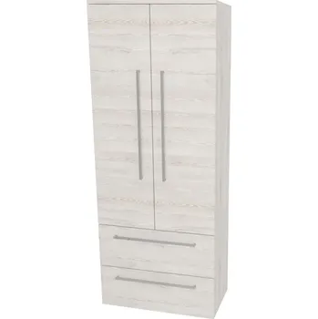 Koupelnový nábytek Mereo Bino koupelnová skříňka vysoká 163 cm, dvojitá, Multidecor, White Loft Pine