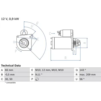 Startér Startér BOSCH 09 86 018 860