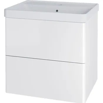 Koupelnový nábytek Mereo Siena, koupelnová skříňka s keramickým umyvadlem 61 cm, bílá lesk