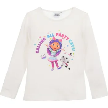 Bílé dívčí tričko s dlouhým rukávem Gabby's Dollhouse Velikost: 98