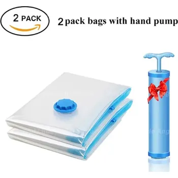 Vakuové úložné pytle/sáčky + ruční pumpička (6 velikostí - 1/2/3/4/5 ks v balení) Počet ks: 2 ks, Velikost: 40x60 cm