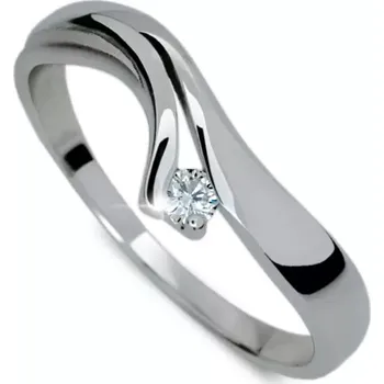 Šperk Dámský prsten bílé zlato 585 zirkon zajímavý DZ1853-B velikost 59