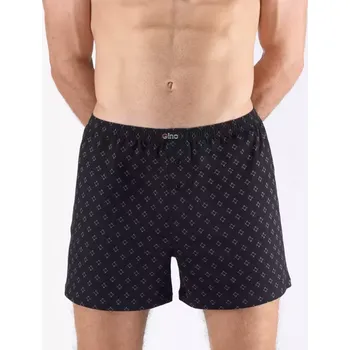 Trenýrky GINA pánské trenky volné, šité, s potiskem 75210P černá šedá 54/56