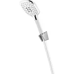 Mereo Vanový set, třípoloh. sprcha, sprch. hadice bílá lesklá sys. zabraňující překroucení