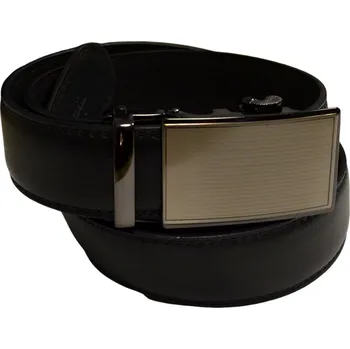 Spona na kravatu Pánský kožený opasek vzor N109 - černý - černá/125 cm