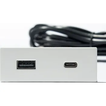 Organizér kabelů ASA 06029P00007 Nabíjecí HUB vestavný VERSAPICK, 2xUSB 5V (typ A), 70x25mm, obdélníkový, plast, bílá matná
