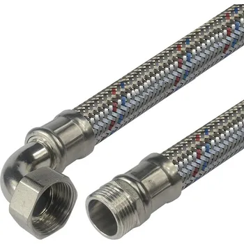 Klum Hadice připojovací nerez 24x34, MxF, 1\"x1\" s kolínkem, 60 cm