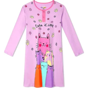 Dívčí pyžamo DÍVČÍ NOČNÍ KOŠILE MC5857 VELIKOSTI 116-146 Velikost: 122, Barva: Fialová