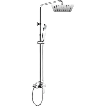 Sprchový set Mereo Eve sprchová baterie s talířovou hranatou slim sprchou, nerez