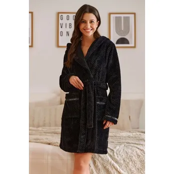 Dámský župan Černý luxusní hebký dámský župan SOFT Velikost: L