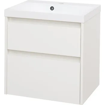 Koupelnový nábytek Mereo Opto, koupelnová skříňka s umyvadlem z litého mramoru 61 cm, bílá