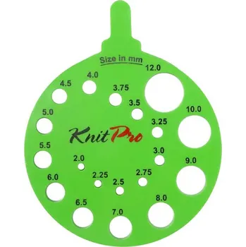 Jehlice Knitpro Envy měřič velikosti jehlic Zelený (Přípravek na měření tloužtky jehlic)