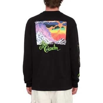 volcom Pánské triko entertainment the garden ls tee black