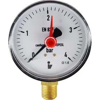 Vodovodní baterie Klum Tlakoměr 63 mm, 0 - 4bar, spodní vývod 1/4"