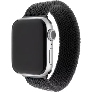 Řemínek na hodinky Elastický nylonový řemínek FIXED Nylon Strap pro Apple Watch 38/40/41mm, velikost L, černý
