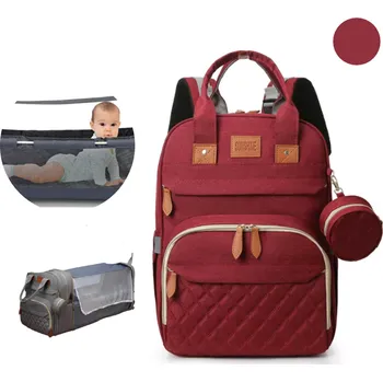 Přebalovací taška MXM Dětská přebalovací taška / batoh s postýlkou, červená