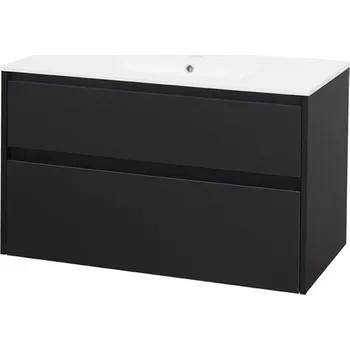 Koupelnový nábytek Mereo Opto, koupelnová skříňka s keramickým umyvadlem 101 cm, černá