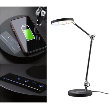 Lampička PAULMANN LED stolní lampa na psací stůl Numis 11W Qi nabíjení telefonu WhiteSwitch 2.700-6.500K - PAULMANN P 78910