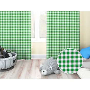 ubrus Dětský bavlněný závěs Sandra SA-058 Zeleno-bílé kostičky 140x140 cm