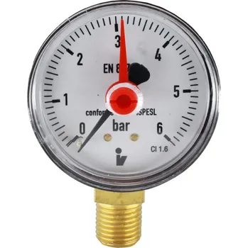 Vodovodní baterie Klum Tlakoměr 50 mm, 0 - 6bar, spodní vývod 1/4"