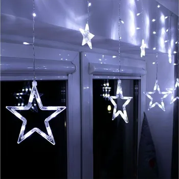 Vánoční osvětlení Springos CL4134 závěs hvězdy 138 LED studená bílá