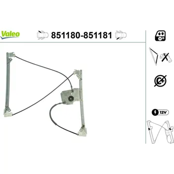 Stahovačka okna Zvedací zařízení oken VALEO 851180