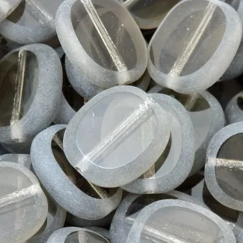 Korálek CZ Korálek ploškovaný OVÁL 13/11mm kouřová