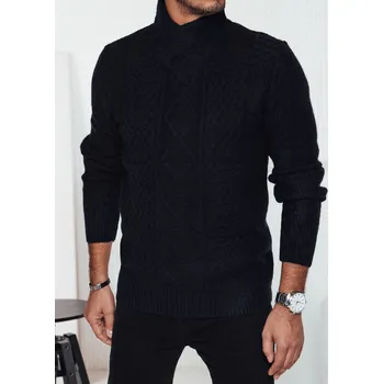 Pánský svetr Černý pánský svetr s šálovým límcem WX2253 Velikost: XL