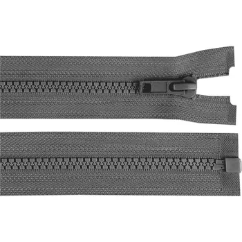 Zip Kostěný zip No 5 délka 35 cm bundový - šedá ocelová