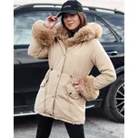 Béžová dámská parka s kožíškem HARMFUR TY4770 Velikost: XL