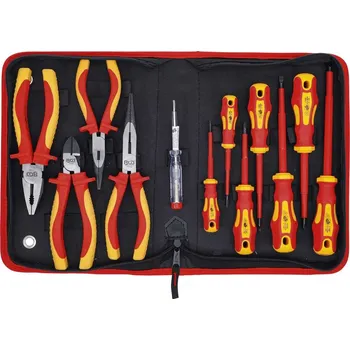 Sada nářadí Kleště a šroubováky VDE BGS107140 v kazetě (Sada 12 dílů)