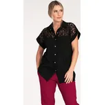 Černá košile s krajkou a límečkem M1073 Black Velikost: L
