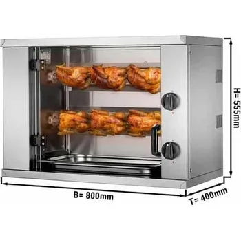 Kuchyňský gril Plynový gril na kuřata 2 jehly /6 ks