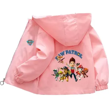 Jarní/podzimní bunda (větrovka) pro holky - Tlapková patrola (potisk nápis Paw Patrol) Barva: Růžová, Velikost: 100/3 roky